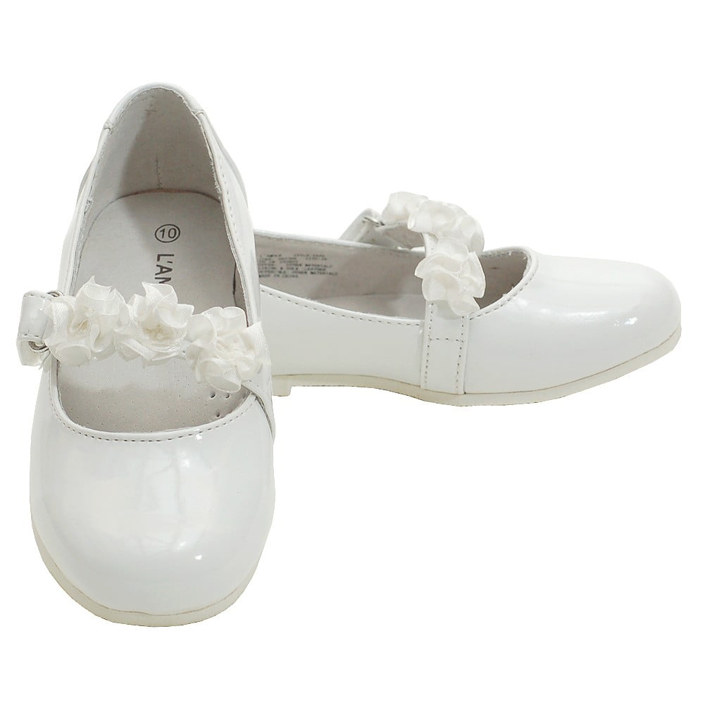 white patent baby shoes