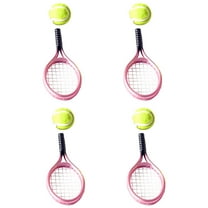PAMINGONO Miniature Tennis Racket Pink 4 Sets 3.54X1.49X0.26in