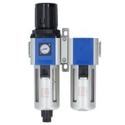 Compressed Air Filter Regulator Lubricator Combo Water Oil Trap Separator 3 in 1 2 UnitGFC400?15 HLF