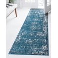 thumbnail image 3 of Unique Loom 3134043 2 x 13 ft. Casino Sofia Runner Rug, Blue, 3 of 5