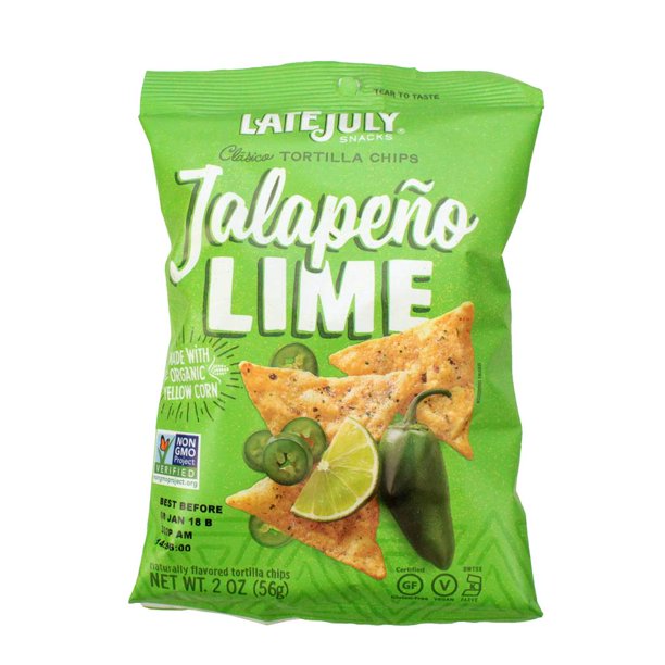 Late July Jalapeno Lime Clasico Tortilla Chips, 2 Ounce 6 per case