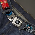 thumbnail image 2 of DC Comics Belt, Seatbelt Buckle Belt, Justice League Elite Forces Superheroes Pose Logos, 30 to 44 Inches, 2 of 9