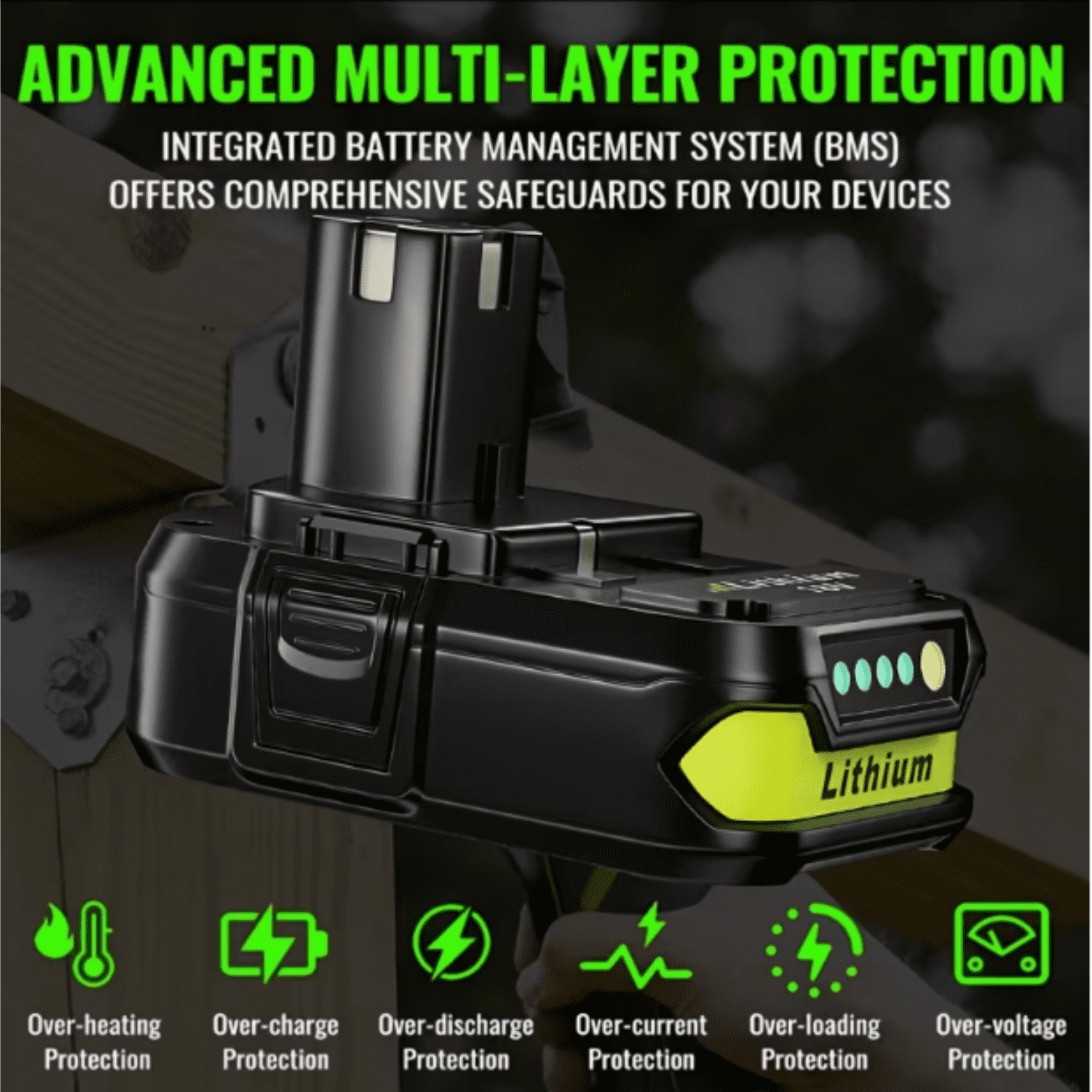 2Packs 3.6Ah P102 18V Lithium-Ion Battery Replacement for Ryobi 18V Battery P102 P103 P104 P105 P107 P108 P190 Compatible with Ryobi Battery Cordless Tools