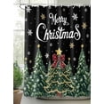 thumbnail image 2 of Fsddascl Black Christmas Shower Curtain Set - 48" x 72" Washable Bathtub Curtain with 12 Hooks, Snowflake Xmas Christmas Tree Waterproof Fabric Stall Shower Curtains for Bathroom/Bathtub Décor, 2 of 6