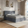 thumbnail image 2 of Placida Decor Ventus Storage Bed - King Size Lift-Up Storage, Dark Grey Velvet Upholstery, Wooden Headboard, No Box Spring Required, 2 of 10