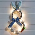 thumbnail image 4 of Easter Decorations with Decorative Rattan Lights - Cute Rabbit Wreath - Handmade Decoration - Rabbit Wreath - Easter Gift (Blue), 4 of 5