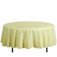 thumbnail image 6 of Efavormart 108" Round Yellow/WHITE Checkered Wholesale Gingham Polyester Linen Picnic Restaurant Dinner Tablecloth, 6 of 10