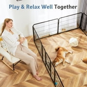 edx Dog Playpen, 16 Panels 32 Foldable Heavy Duty Metal Puppy Exercise Pen with Doors Indoor Outdoor