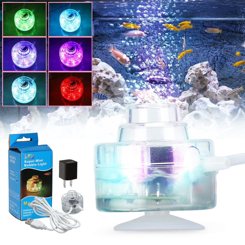 Aquarium Bubbler Submersible LED for Fish Tank Underwater Bubble