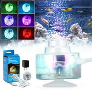 Aquarium Bubbler Submersible LED for Fish Tank Underwater Bubble Decoration RGB Colorful Flashing Light Air Charge Mini Aerators