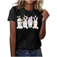 thumbnail image 1 of Mujeres Manga Corta de Verano Tops Pascua Impresa Cuello Redondo, Blusa de Moda Casual para la Primavera, 1 of 4