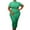 Green, variant on Idoravan Women's Basic Versatile Skirt Clearance Womens Half Turtleneck Solid Color Round Neck Pullover Short Sleeve Two-piece Fashion Casual Pleated Skirt Suit