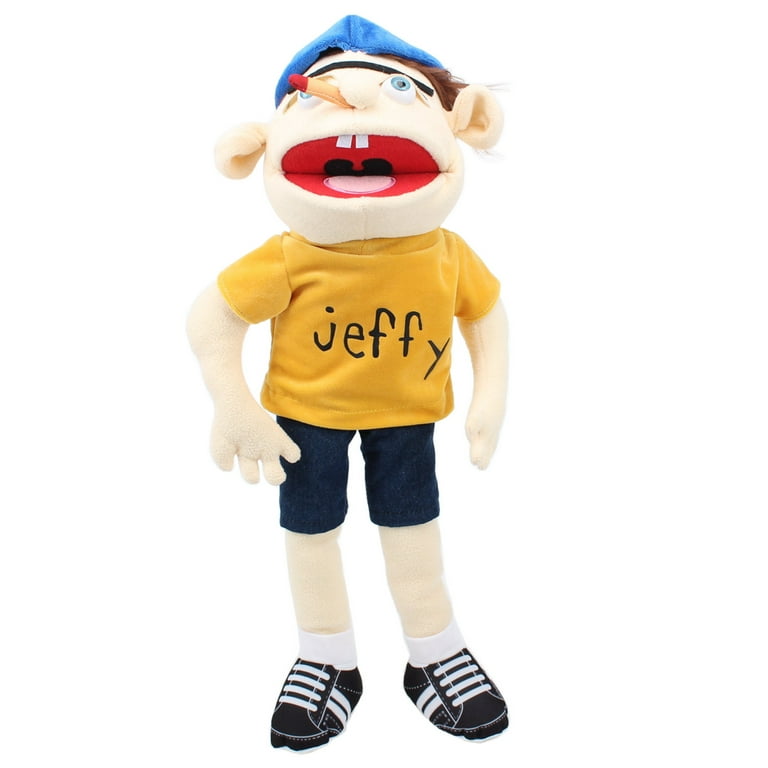 uiuoutoy Jeffy Plush Toy Cosplay Jeffy Hat Hand Puppet Game Ventriloquism  Prop Party Gift