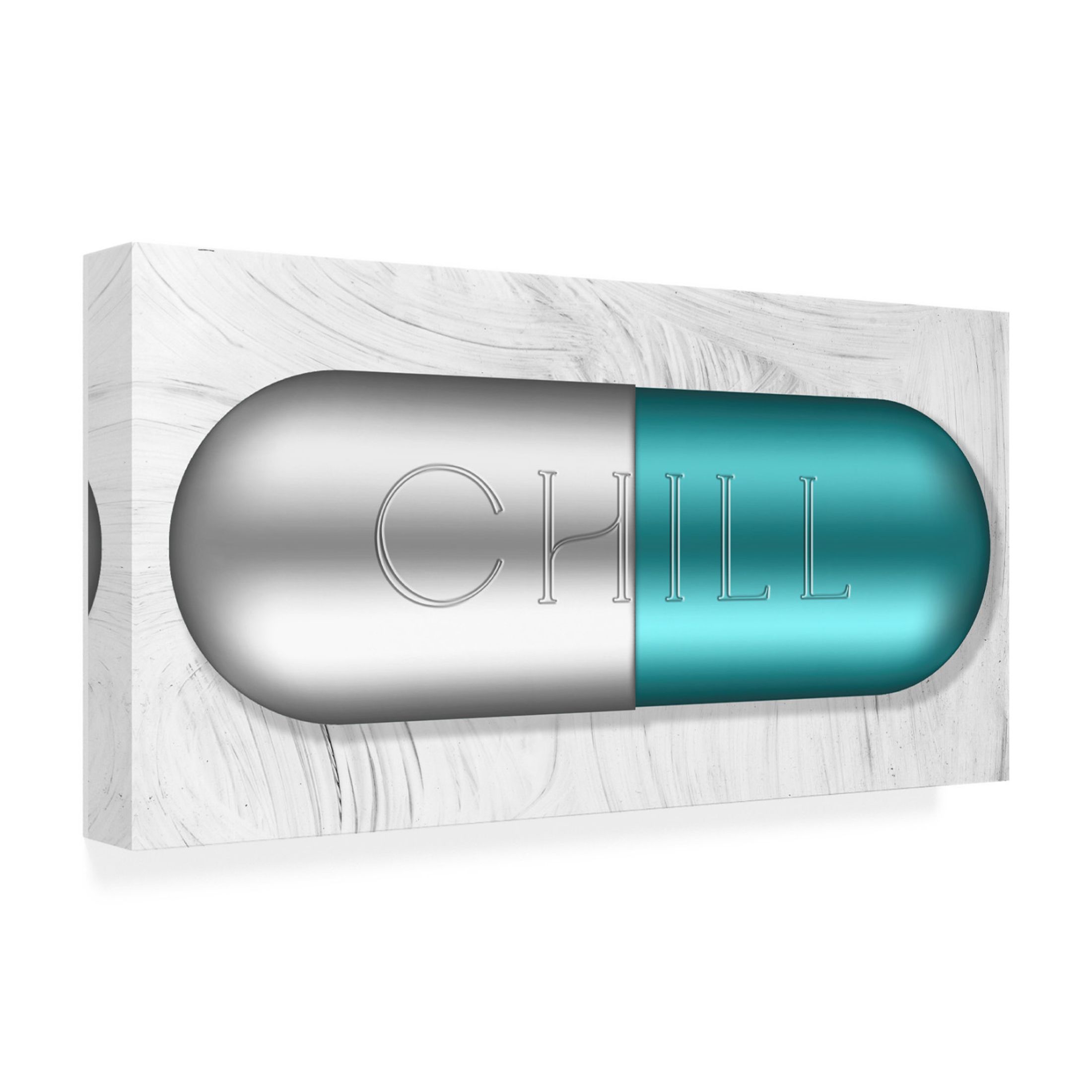 Canvas Wall Art - Sasha 'Chill Pill' Wall Art for Living Room, Bedroom, or Office Décor by Trademark Fine Art - 24 x 12 Inches