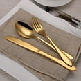 thumbnail image 4 of Glossy Black Cutlery Cutlery Set 5 Piece Stainless Steel Knife Spoon Set for 6 Serves (Gold, 1 Sets), 4 of 5