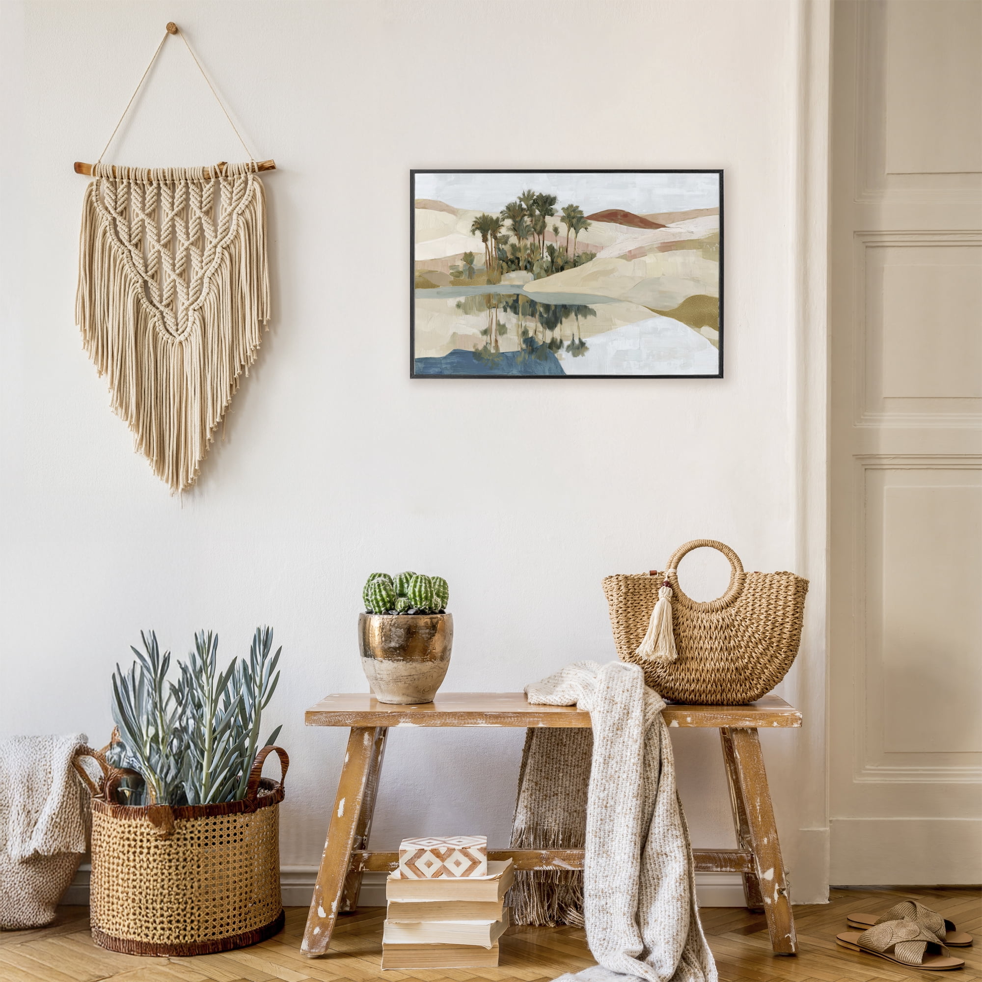 Stupell Industries Desert Oasis with Palm Reflection Black Framed Giclee Art, design by Chromatic Storm Studio