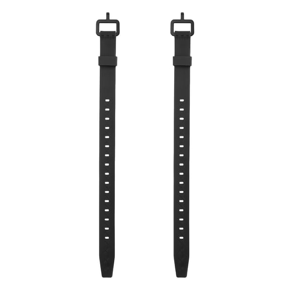 Uxcell 2 Pcs Silicone Tie Down Strap, 35cm / 14 inch Versatile Wear Resistant Silicone Securing Strap with Black Metal Buckle for Luggage Binding Outdoor Equipment Sorting,Black