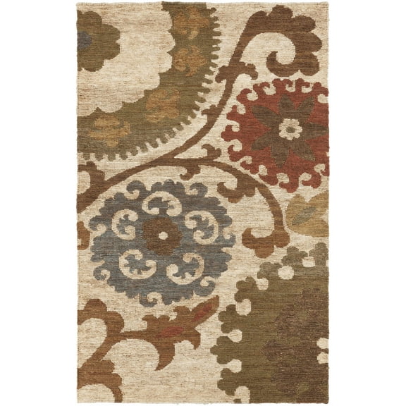 BoutiqueRugs Stillmore Bohemian/Global Area Rug - Olive, Rust, Teal - 2' x 3'
