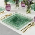 thumbnail image 5 of The Edge Collection 7.75" Transparent Green with Gold Rim Square Plastic Appetizers Plates:10CT, 5 of 5