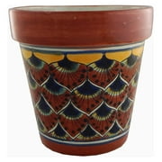 Mexican Talavera Planter Ceramic Flower Pot Folk Art Pottery Garden Handmade # 36
