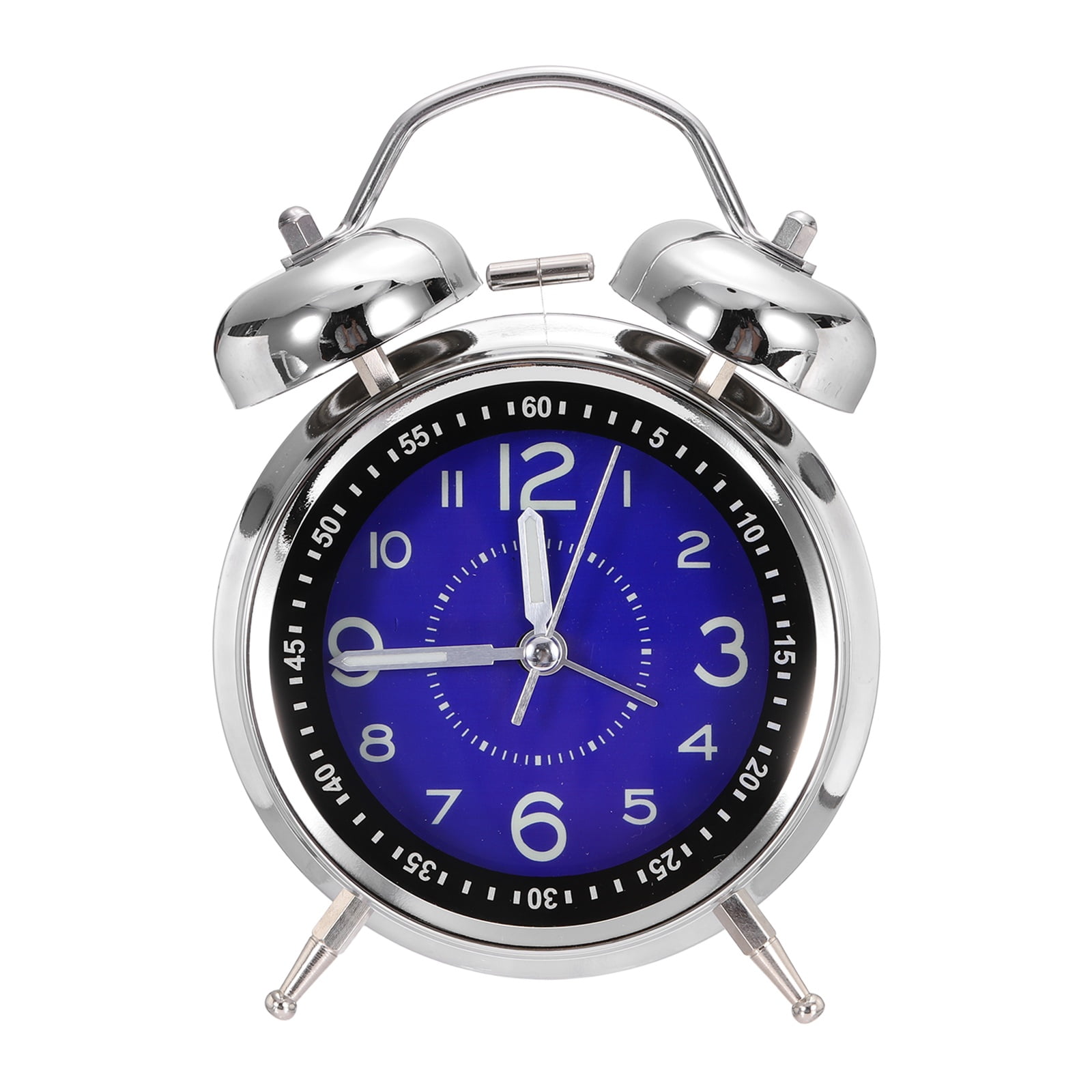 Uxcell Twin Bell Alarm Clock, 4.5 Inch Metal Loud Alarm, Metal Blue