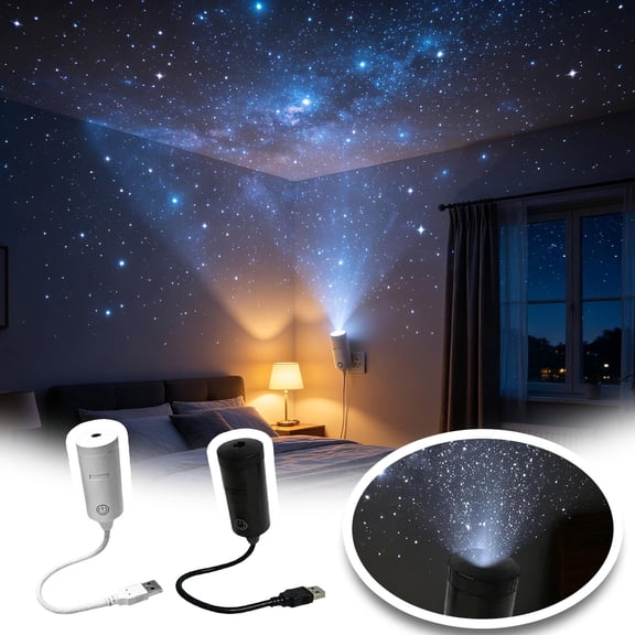LED Starry Night Light USB Plug-and-Play 360° Rotatable Star Galaxy Projector Multi-Mode Ceiling Star Light for Bedroom Game Room