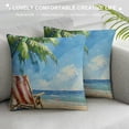 thumbnail image 3 of Nawypu Summer Decor Pillow Covers Hello Sunshine Beach Vibes Throw Pillow Case Holiday Beach Decorative Cushion Case for Outdoor Activity Sofa Home Farmhouse Couch Office White, 3 of 5