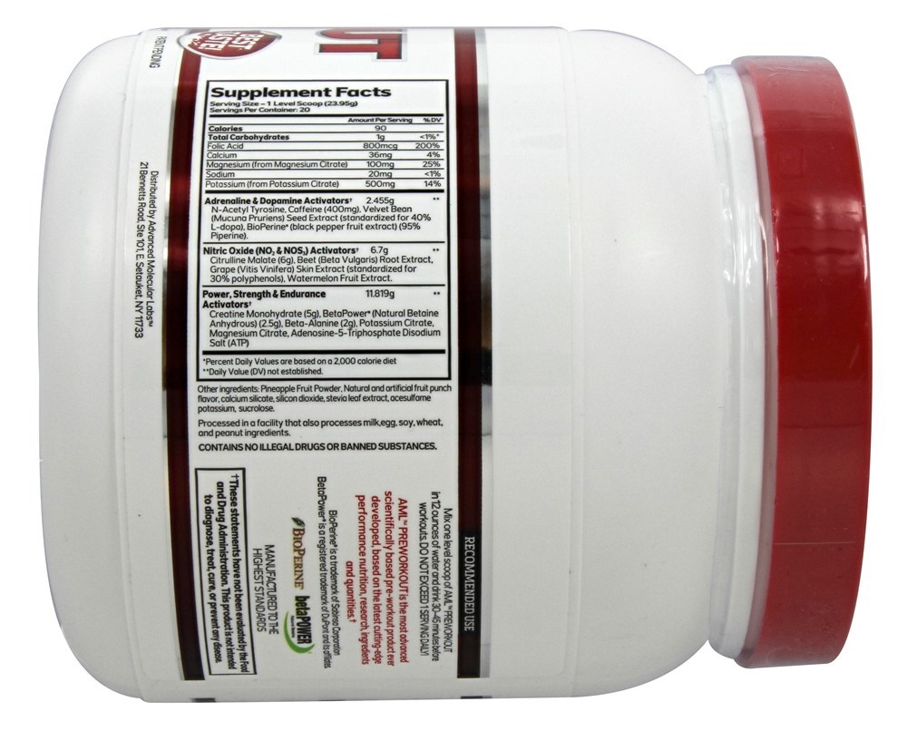 Advanced Molecular Labs Preworkout Scientifically Formulated Fruit Punch 16 89 Oz Walmart Com