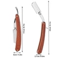 thumbnail image 3 of Rasoir manuel professionnel pour hommes, manche en bois, pliable, support de lame (sans lame), 3 of 4
