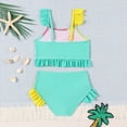 thumbnail image 5 of CAICJ98 Toddler Girl Swimsuit Summer 2 Piece Little Girls Bathing Suit Beach Girls' Color Block Bikini Swimwear (4-5 Years,Green), 5 of 7