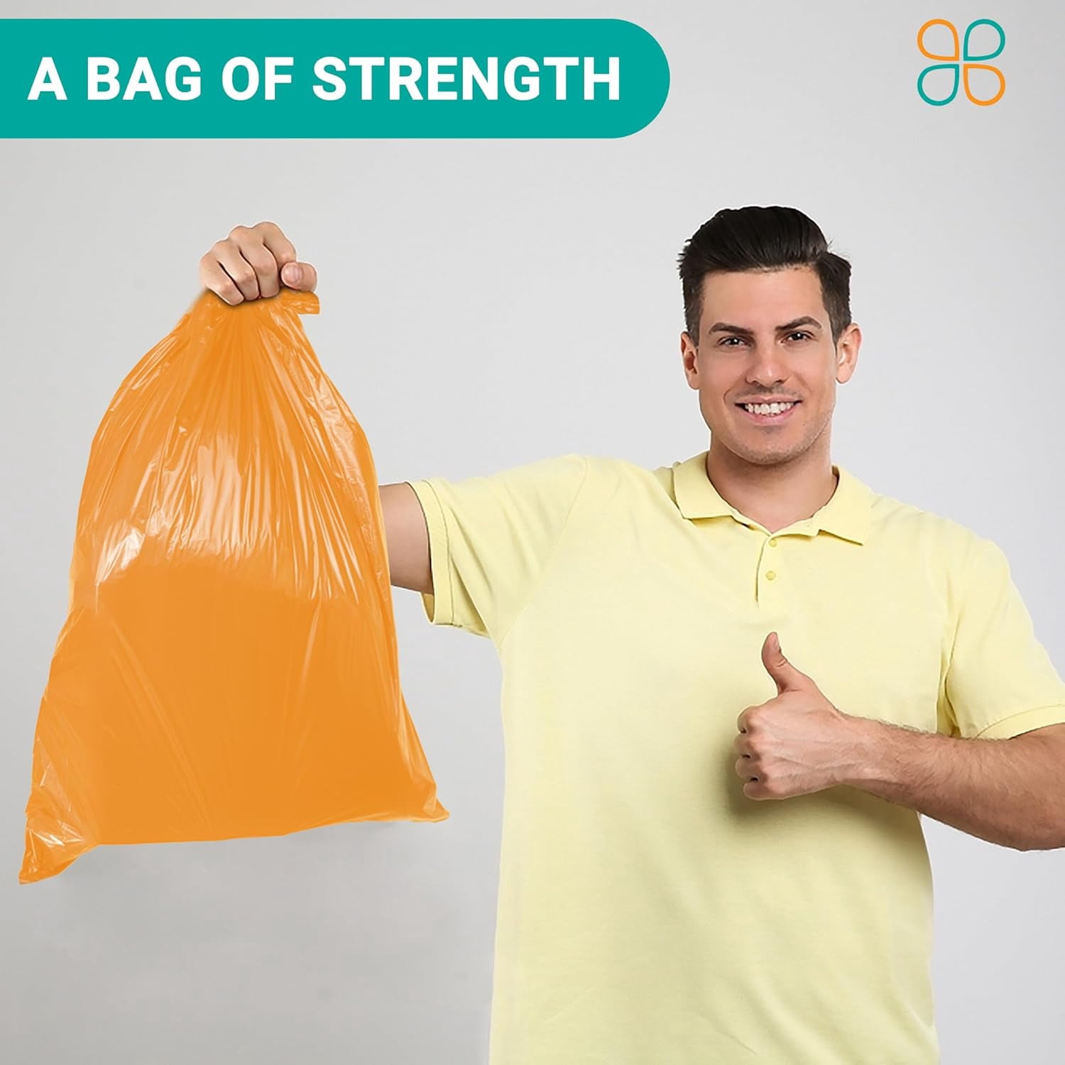 PlasticMill 42 Gallon, Orange, 3 MIL, 33x48, 50 Bags/Case, Ultra Heavy Duty, Garbage Bags / Trash Can Liners / Contractor Bags.