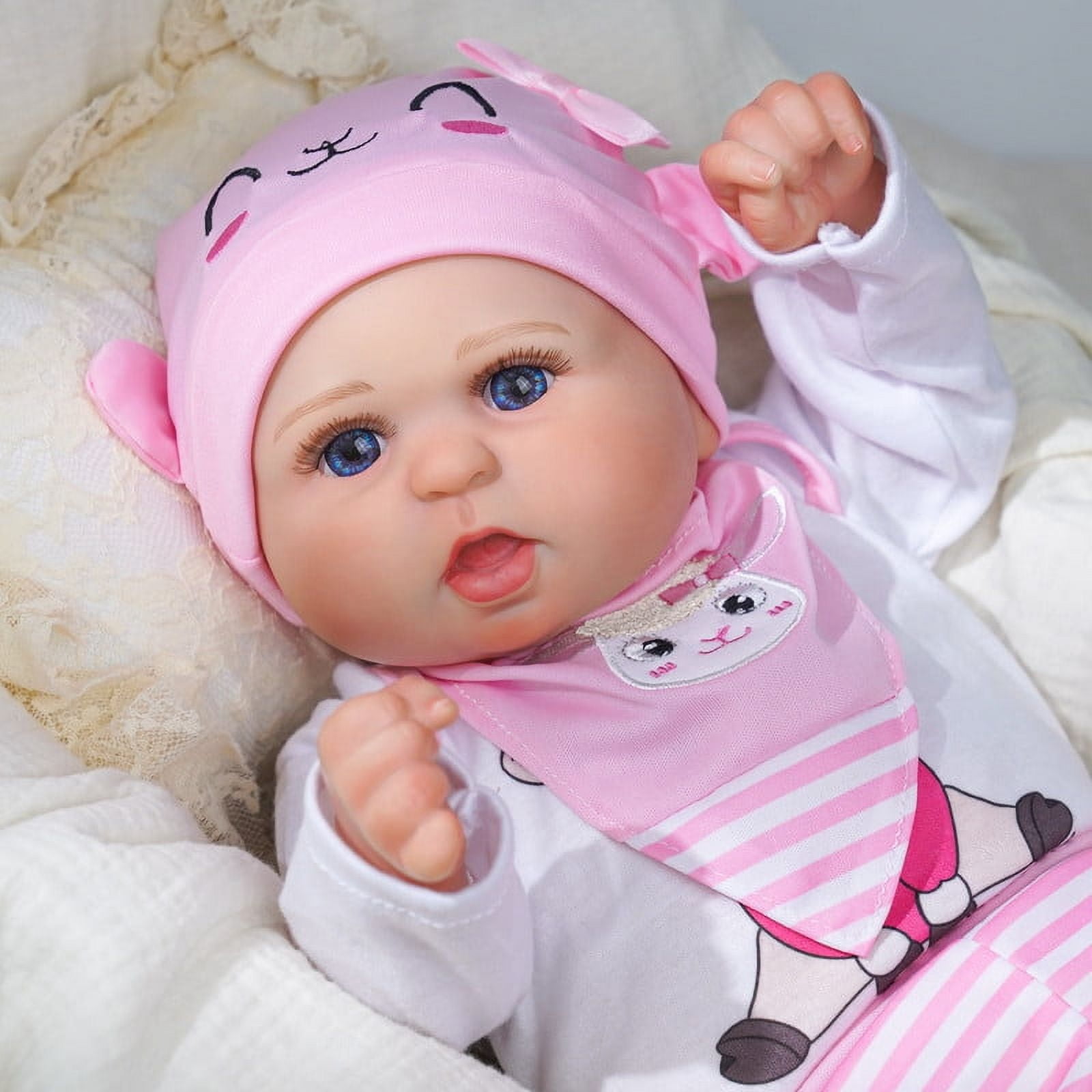 BABESIDE 20 Inch Cutest Reborn Baby Doll Girl with Heartbeat Coos and Breath Real Life Baby Dolls Soft Cloth Body with Gift Box for Kids Age 3+