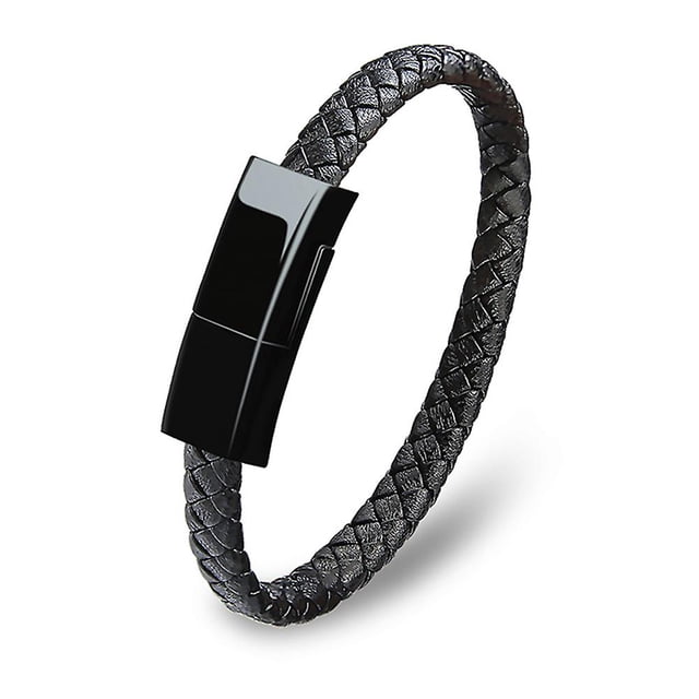 Cable de carga USB portátil, pulsera de cuero de Pu, cable de datos para teléfono móvil Android tipo c