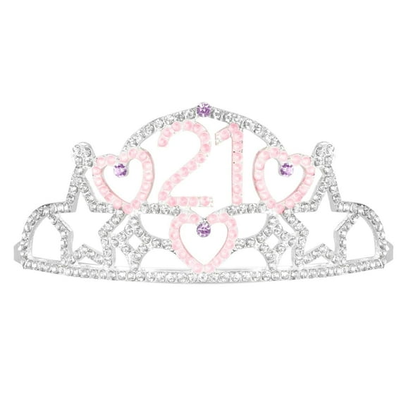 xo, Fetti 21 Birthday Tiara Party Decorations - Rhinestone Metal | Finally 21 Birthday Party Supplies, Bday Girl Decorations, HBD Cute Accessory, Twenty One
