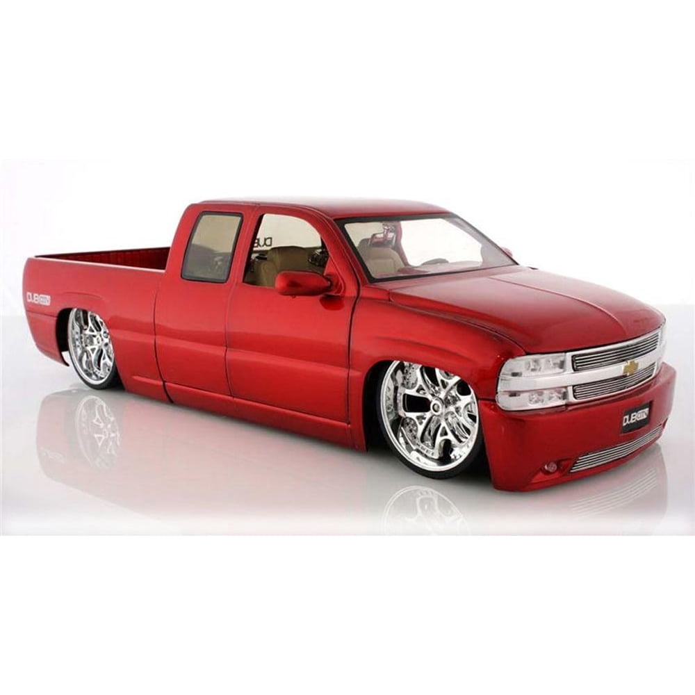 Chevy Silverado Pickup Truck, Red Jada Toys Dub City 63112 1/18