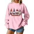 thumbnail image 2 of ClodeEU Women's Christmas Cat Print Sweatshirt ,Round Neck Print Long Sleeve Sweatshirt Top Pink 02,Womens Plus S, 2 of 5