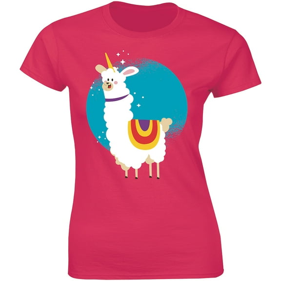 Unicorn Sheep Llama Llamacorn At The Moon Women Magical Animal Princess T-Shirt