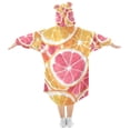 thumbnail image 2 of FORMRS Wearable Blanket Hoodie with Sleeves for Kids Cozy Flannel Sweatshirt, Pink Grapefruit Slices, 2 of 7