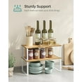 thumbnail image 4 of SONGMICS Cabinet Organizer Shelf, Set of 2 Kitchen Counter Shelves, Kitchen Storage, Spice Rack, Stackable, Expandable, Metal and Engineered Wood, Cloud White and Natural Beige, 4 of 7