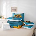 thumbnail image 6 of jejeloiu Yellow Sunflower 7-Piece Twin Bedding Sets,Rustic Flower Floral Bedding Comforter Set For Girls Kids Reversible, 6 of 8