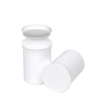 Philips Empty Prescription Pop Top Vial Made in USA Pack of 150 Dry Herb Containers with Child Resistant Solid White Color 30 Dram Medical Pharmacy Pill Bottles