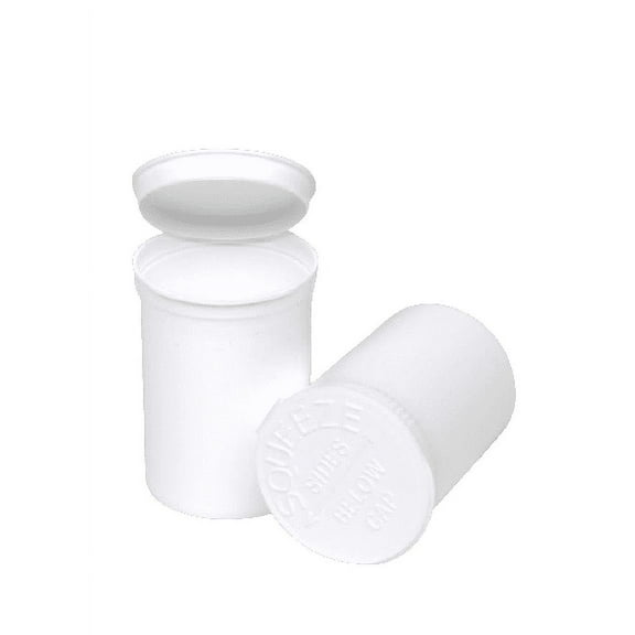 Philips Empty Prescription Pop Top Vial Made in USA Pack of 150 Dry Herb Containers with Child Resistant Solid White Color 30 Dram Medical Pharmacy Pill Bottles