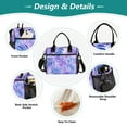 thumbnail image 3 of Lunch Bag Insulated Lunch Box Leakproof Reusable Cooler Tote Adjustable Shoulder Strap for Men Women Blue Purple Palm Leaves 12L, 3 of 6
