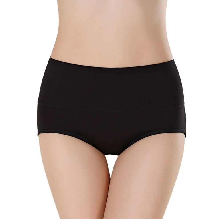 LELINTA Women's High Waist Underwear Cotton Briefs Tummy Control Soft Stretch  Panties Underwear 