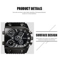 thumbnail image 3 of OULM OULM Multi-Time Zone Men's Watch with Large Dial, Alloy Case, and Genuine Leather Strap - HP9315 (Black), 3 of 7