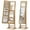 Natural, variant on Costway Jewelry Cabinet Full-Length Mirror Lockable Jewelry Armoire with 6 Lights Natural