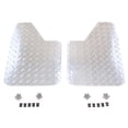 thumbnail image 1 of Premium Heavy Duty Universal 12 x 17.5 Inches Mud Flaps Splash Guards Tapered Edge Teardrop Style Front or Rear Diamond Tread Aluminum Left and Right Pair 2pc Set with Hardware Kit, 1 of 7
