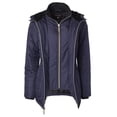 thumbnail image 3 of Women's Down Alternative Quilted Midlength Vestee Puffer Jacket Plush Lined Hood- Stormy Night (3X), 3 of 7