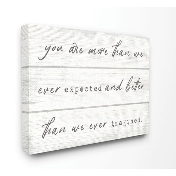 More Than We Imagined Inspirational Family Word Design Oversized Stretched Canvas Wall Art by Daphne Polselli