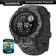 Garmin 010-02626-13 Instinct 2 Camo Edition GPS Smartwatch/Fitness Tracker Graphite Camo Bundle with Premium 3 YEAR CPS Enhanced Protection Pack